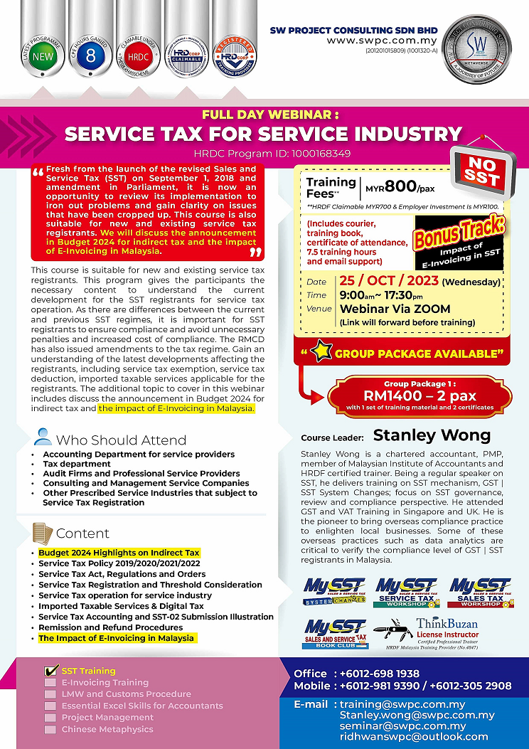 Webinar – Service Tax for Service Industry