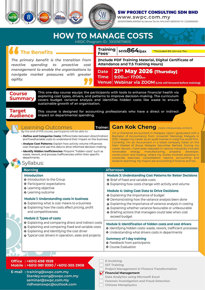 Online seminar - How to Manage Costs