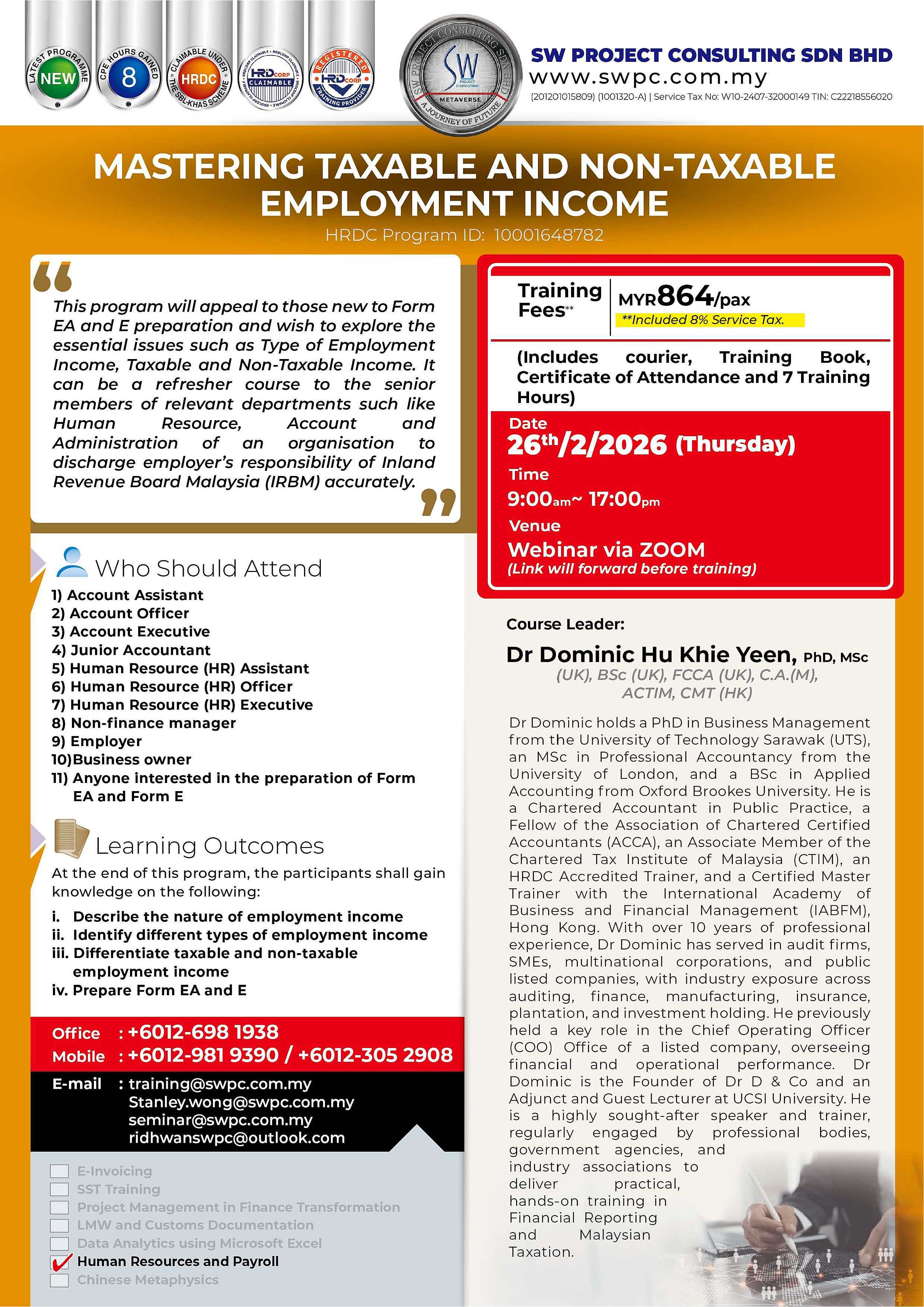 Online seminar - Mastering Taxable and Non-Taxable Employment Income