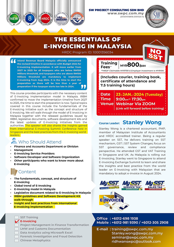 Online Seminar - The Essentials of E-Invoicing in Malaysia