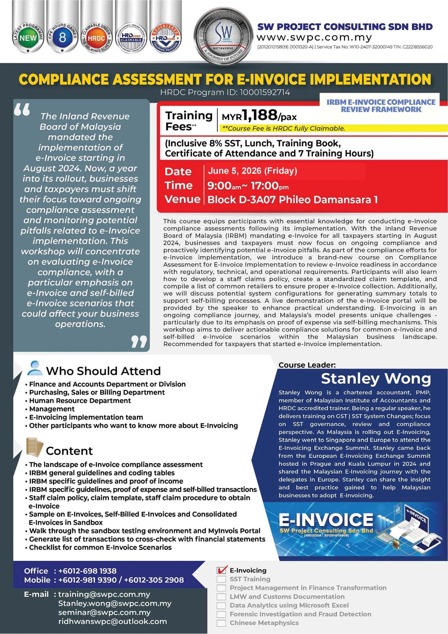 In-Person Seminar - Compliance Assessment for e-Invoice Implementation