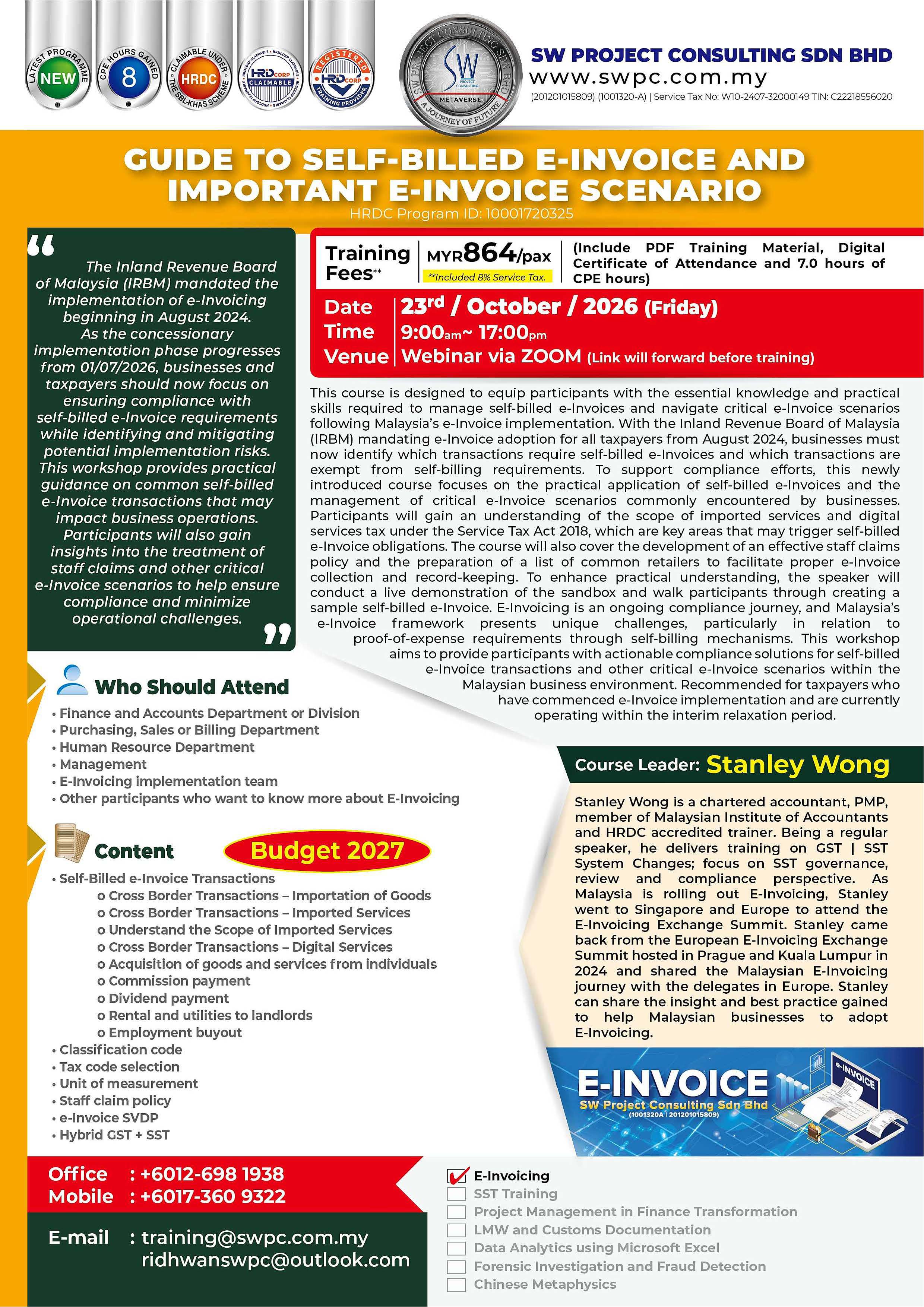 Webinar – Guide to Self-Billed e-Invoice and Important e-Invoice Scenario