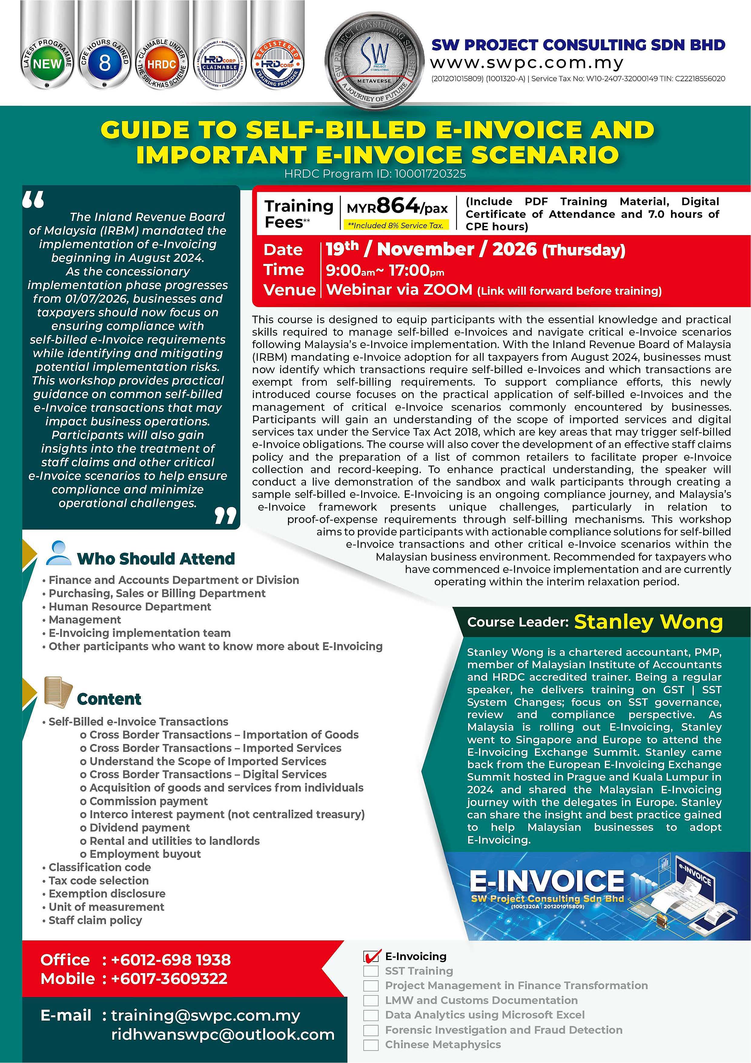 Webinar – Guide to Self-Billed e-Invoice and Important e-Invoice Scenario